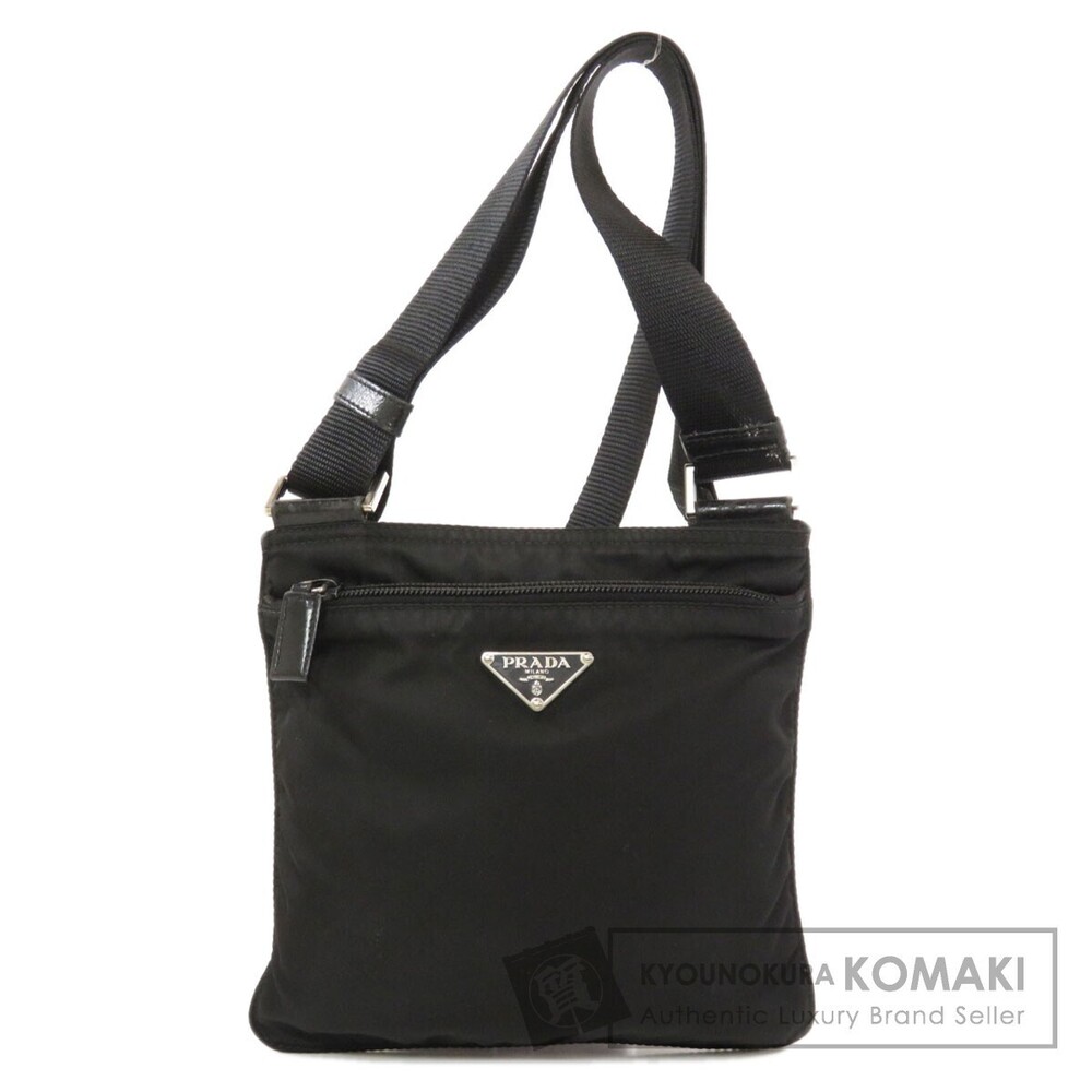 Prada logo plate Black Shoulder Crossbody bag